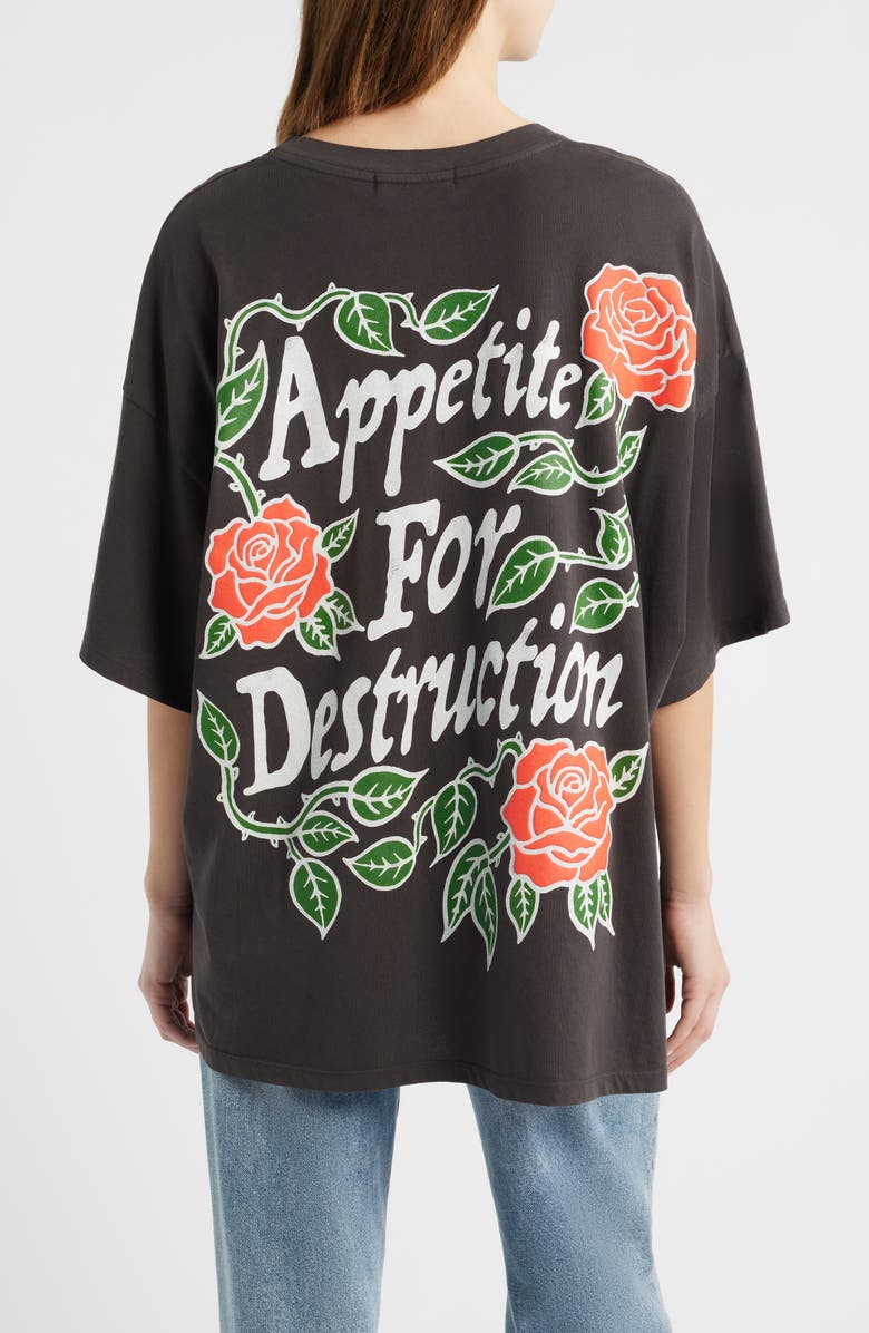 Daydreamer Guns N' Roses Paradise City Cotton Graphic T-Shirt, Alternate, color, Washed Black