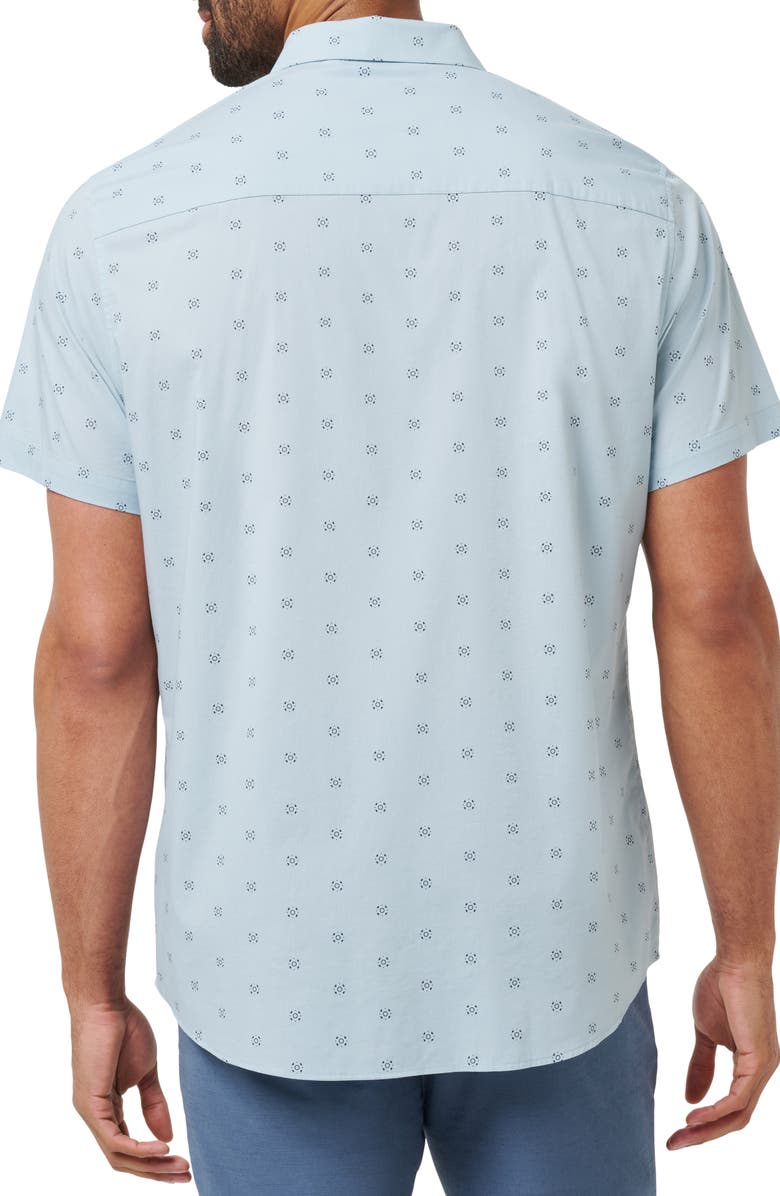 TravisMathew Bungalow Breeze Short Sleeve Button-Up Shirt, Alternate, color, Arona