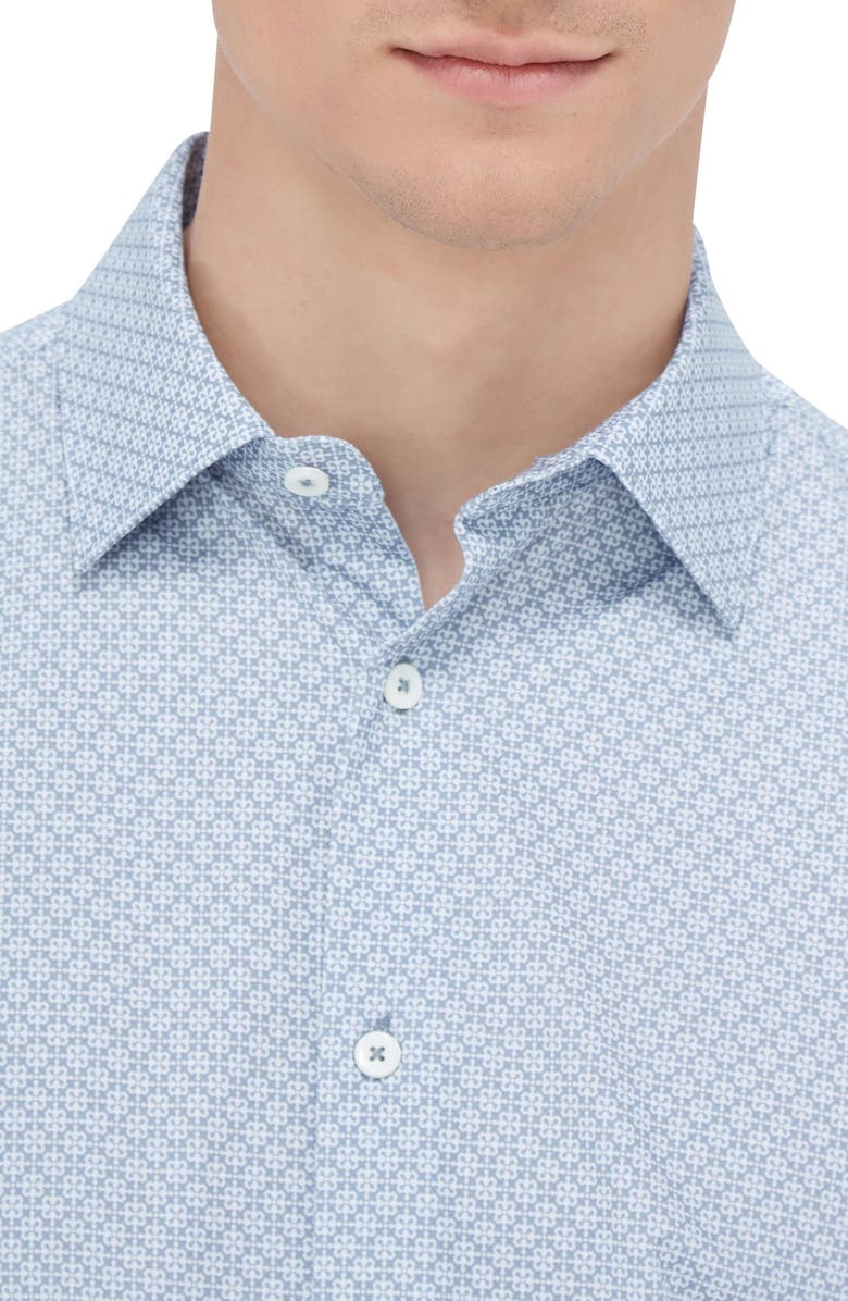 Bugatchi James OoohCotton<sup>®</sup> Print Button-Up Shirt, Alternate, color, Cobalt