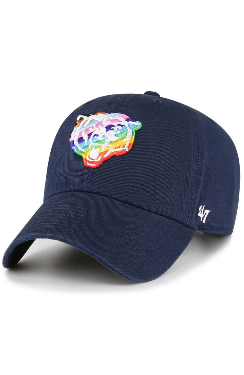'47 Men's '47 Navy Chicago Bears Pride Clean Up Adjustable Hat, Main, color, 