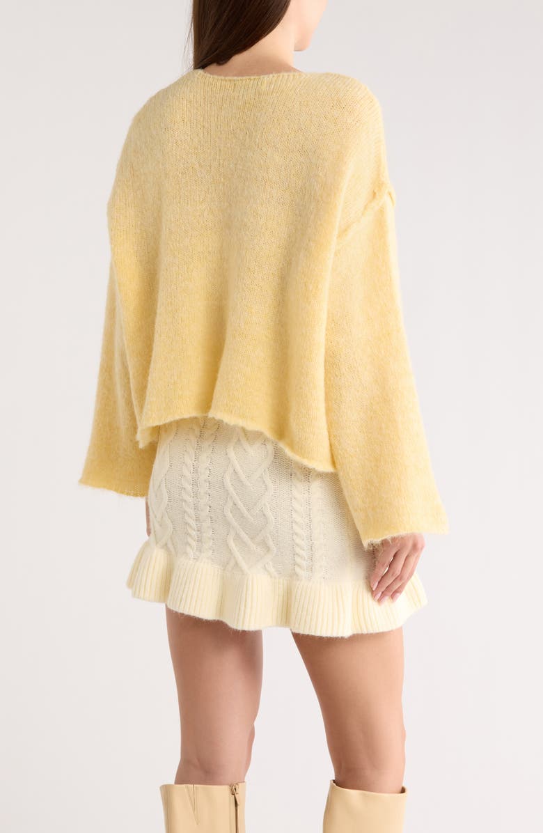 JACQUIE THE LABEL Regina Crop Sweater, Alternate, color, Butter Yellow