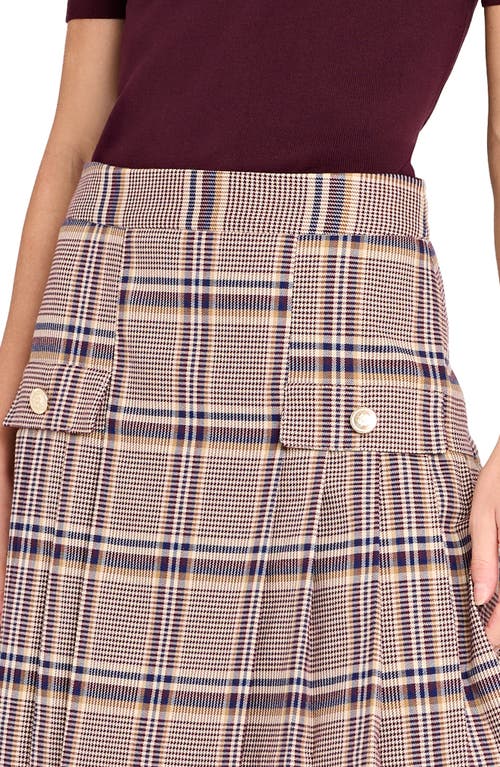 Tahari Asl Plaid Pleated Skirts In Multi
