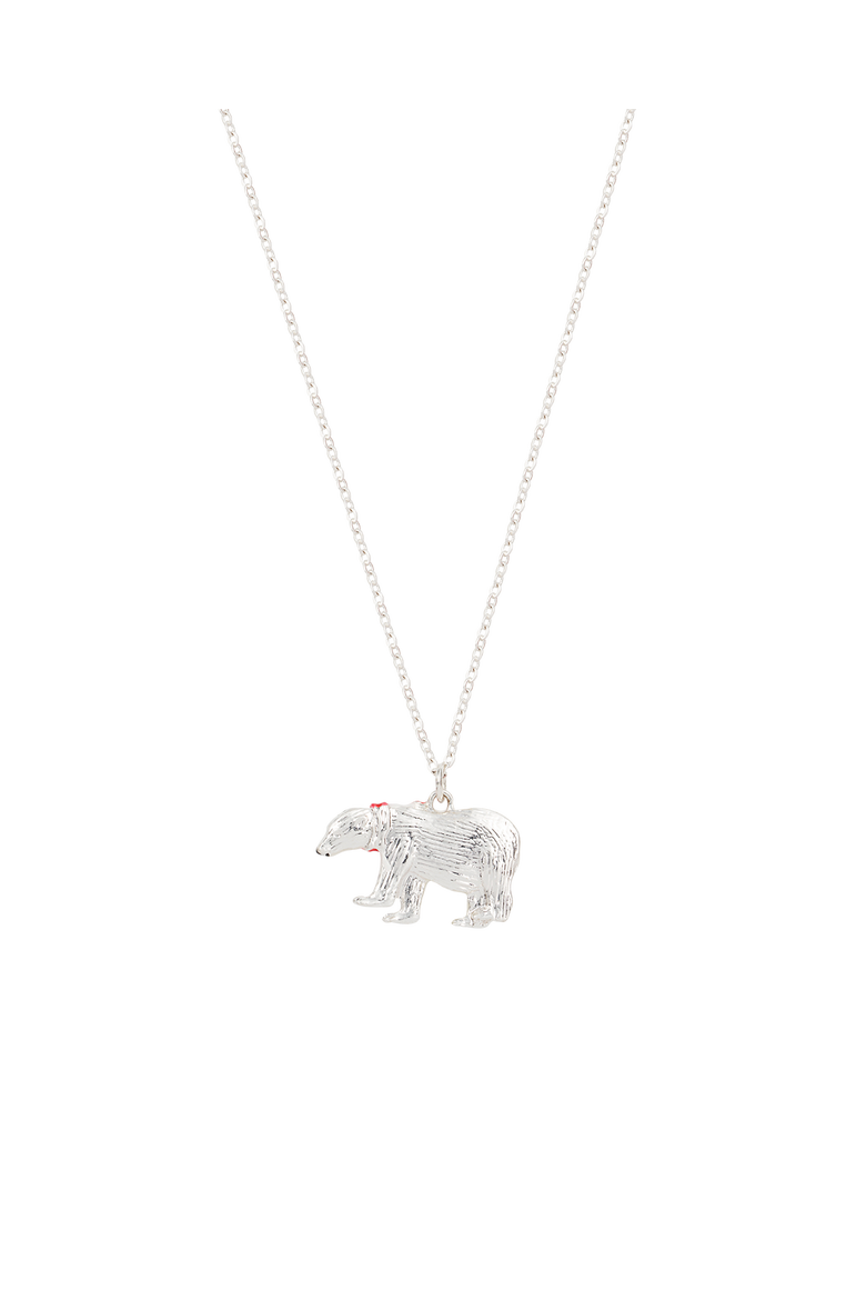 Cosy Polar Bear Silver Chain Necklace, Alternate, color, Silver