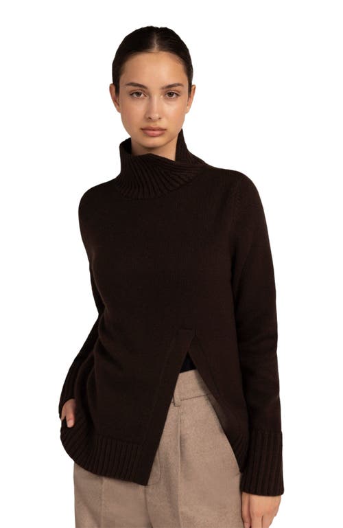 Gobi Mongolian Cashmere Cut-out Cashmere Turtleneck In Black