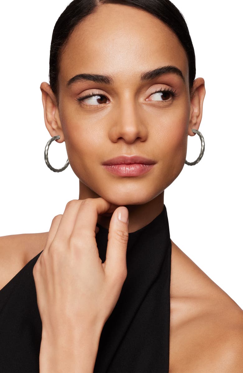 David Yurman Cable Edge<sup>™</sup> Hoop Earrings in Sterling Silver, 38mm, Alternate, color, 