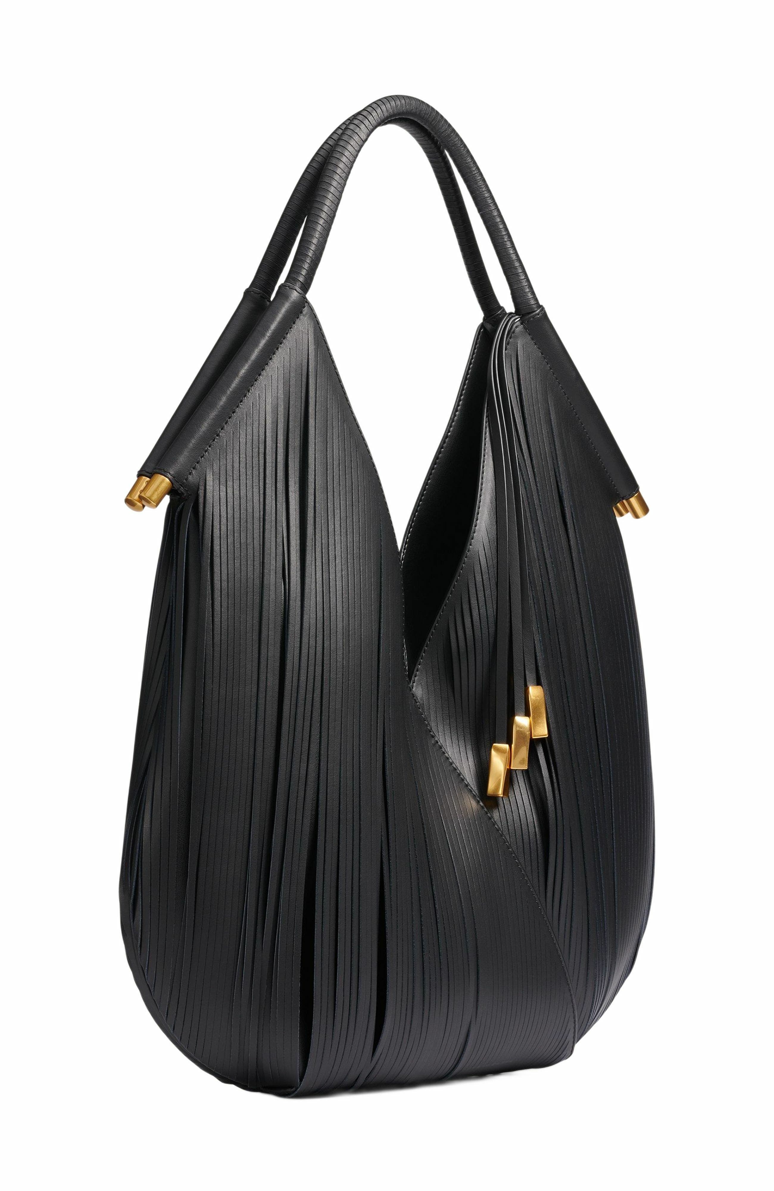 Donna Karan New York Baldwin Lasercut Shoulder, Alternate, color, Black/Gold