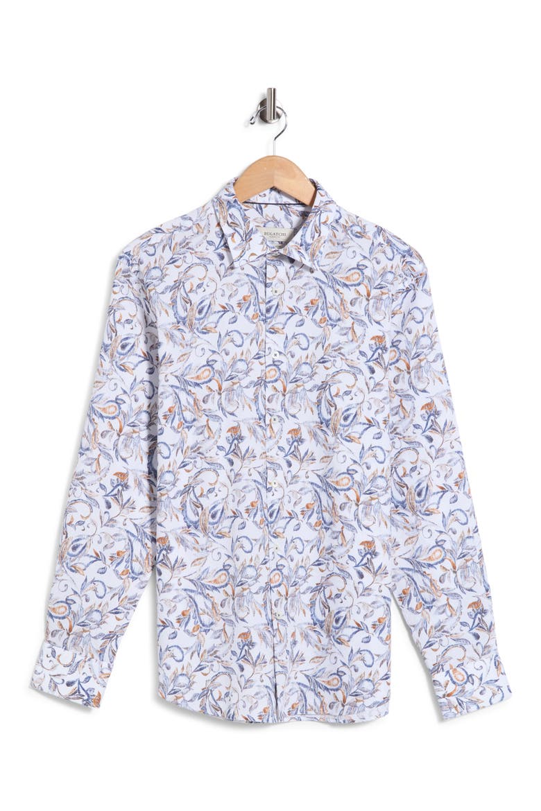 Woven Button Up Shirt, Alternate, color, PEACOCK