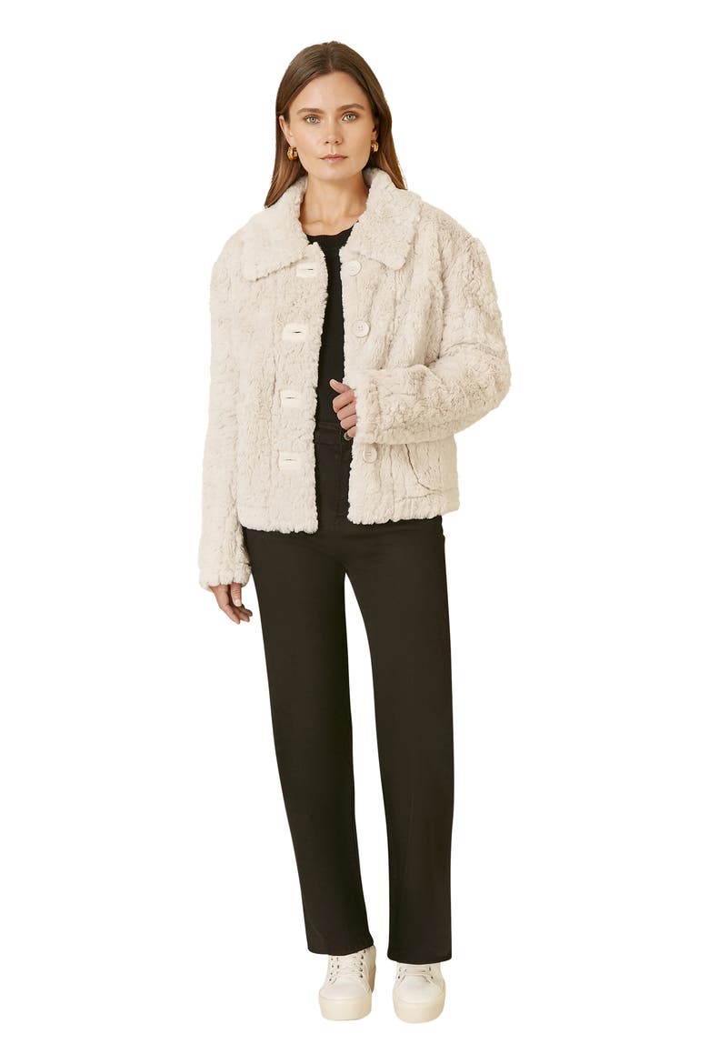 Textured Faux Fur Jacket, Main, color, Cream