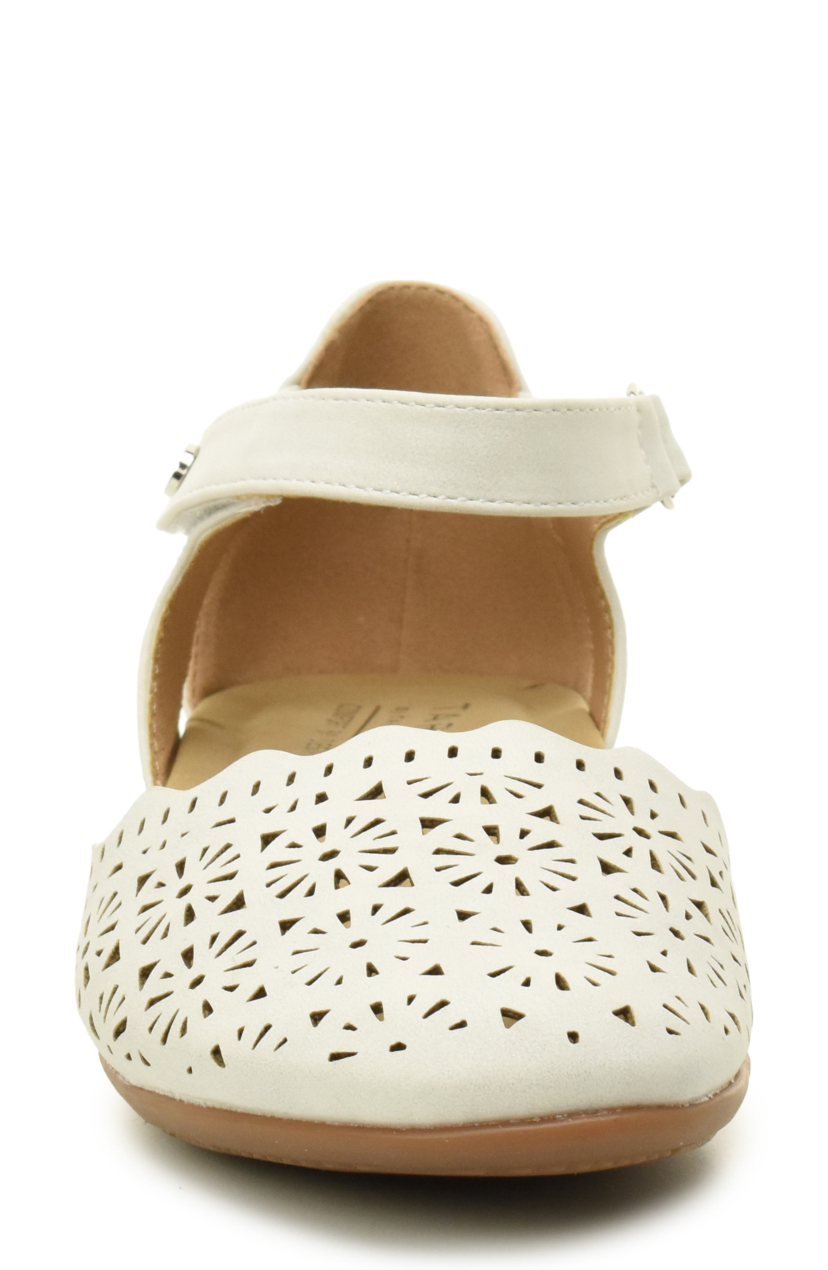 Taryn Rose Laser Cut Ankle Strap Sandal, Alternate, color, Silver Metallic