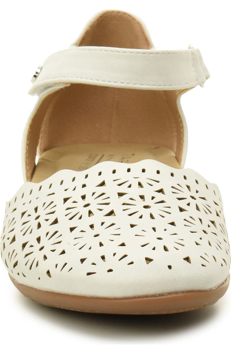 Taryn Rose Laser Cut Ankle Strap Sandal, Alternate, color, Silver Metallic