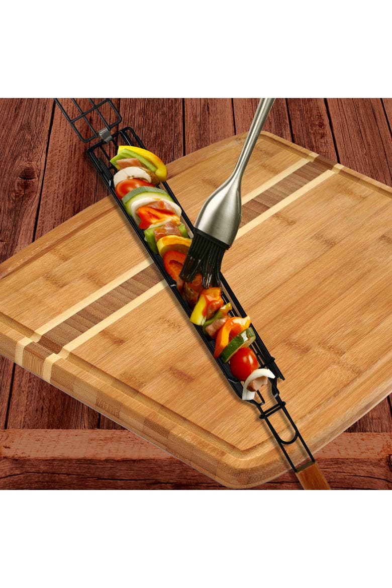 Nonstick Grilling Kabob Baskets, Set of 4, Alternate, color, Silver
