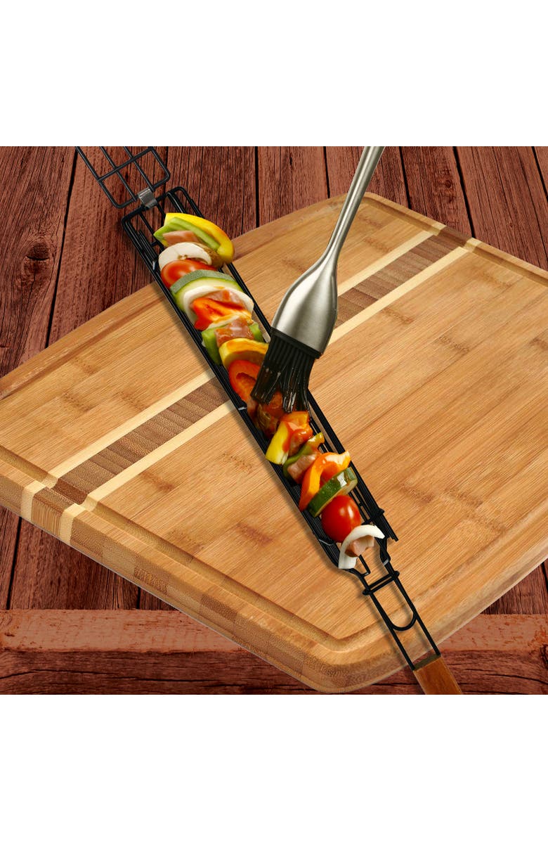 Norpro Nonstick Grilling Kabob Baskets, Set of 4, Alternate, color, Silver