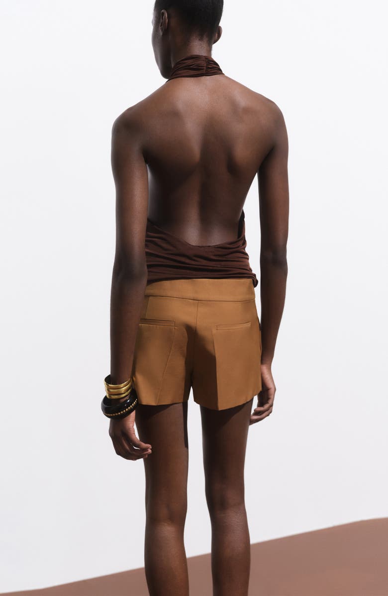 MANGO Pleated Skort, Alternate, color, Medium Brown