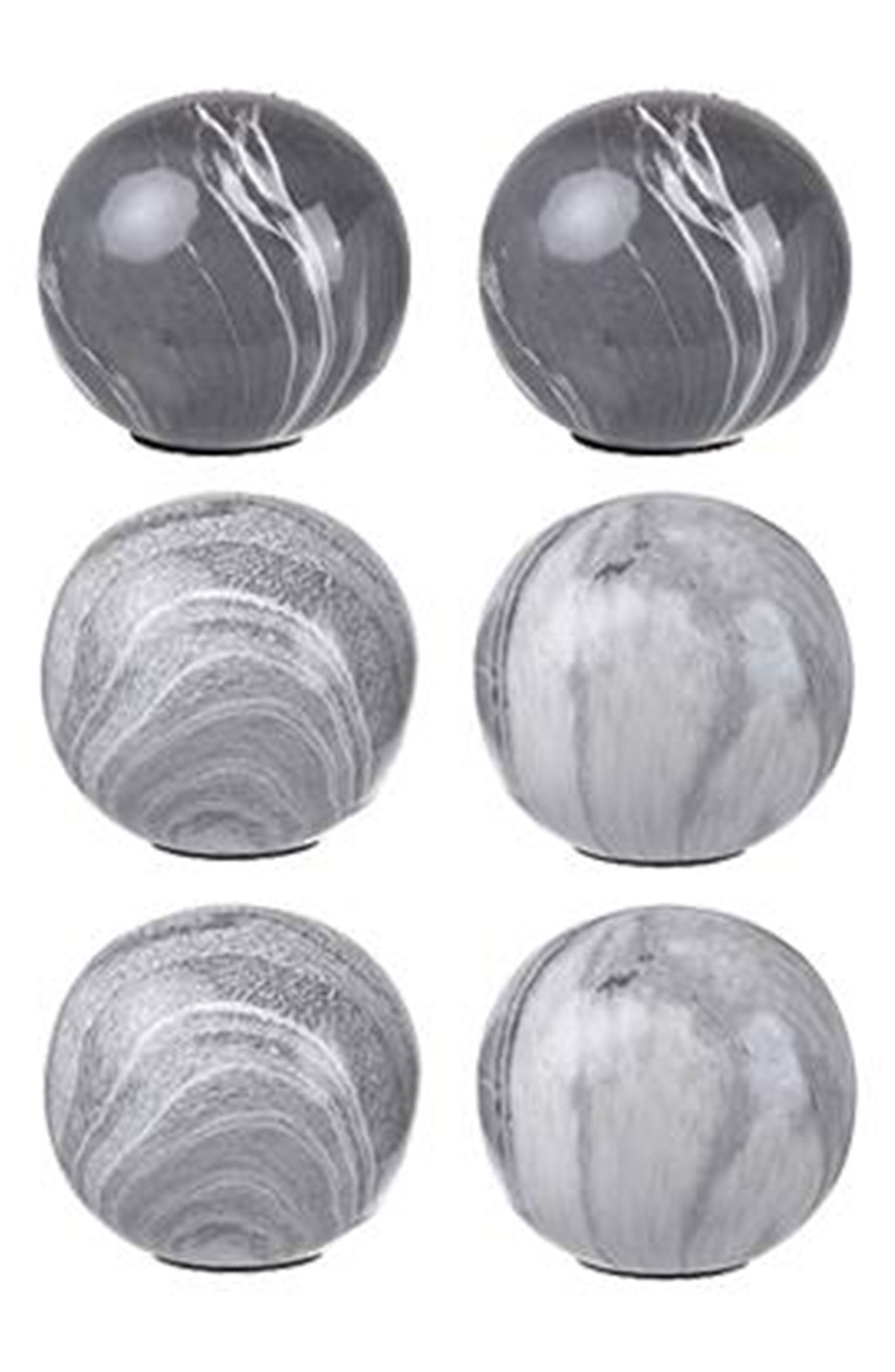 A & B Home Set of 6 Marbleized Ball Accents