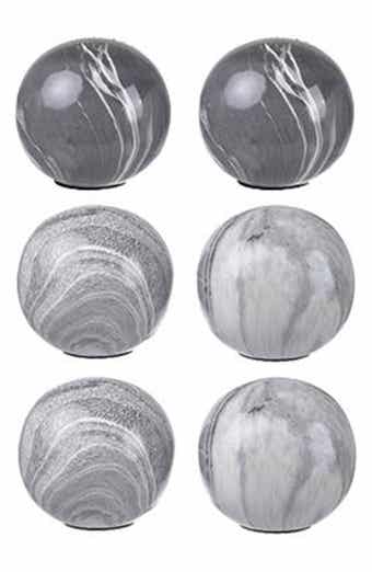 A & B Home Set of 6 Marbleized Ball Accents