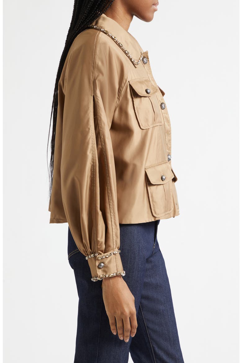 Adami Rhinestone Detail Jacket, Alternate, color, BROWN SANDSTONE