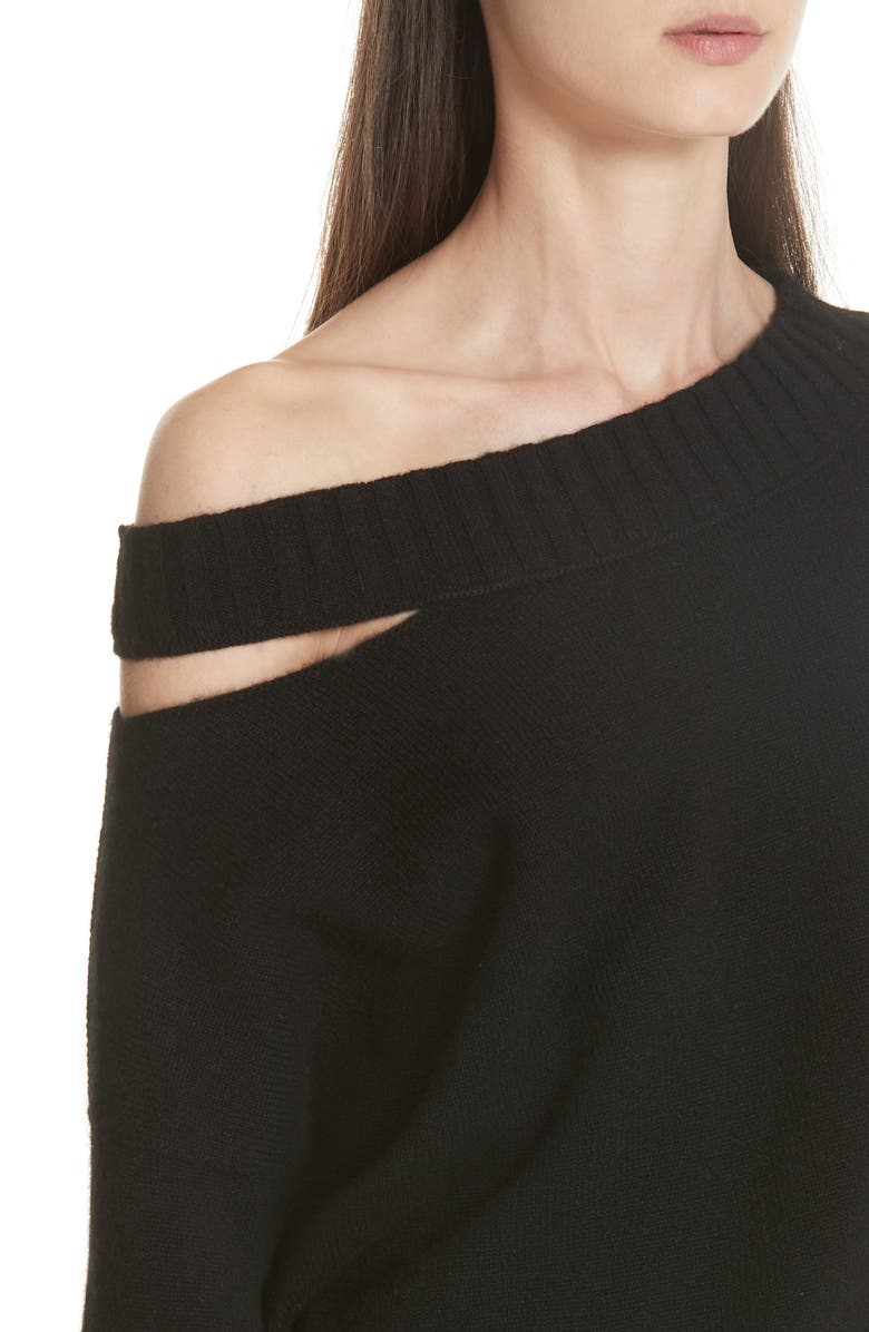 Vince One Shoulder Slit Pullover Sweater, Alternate, color, 