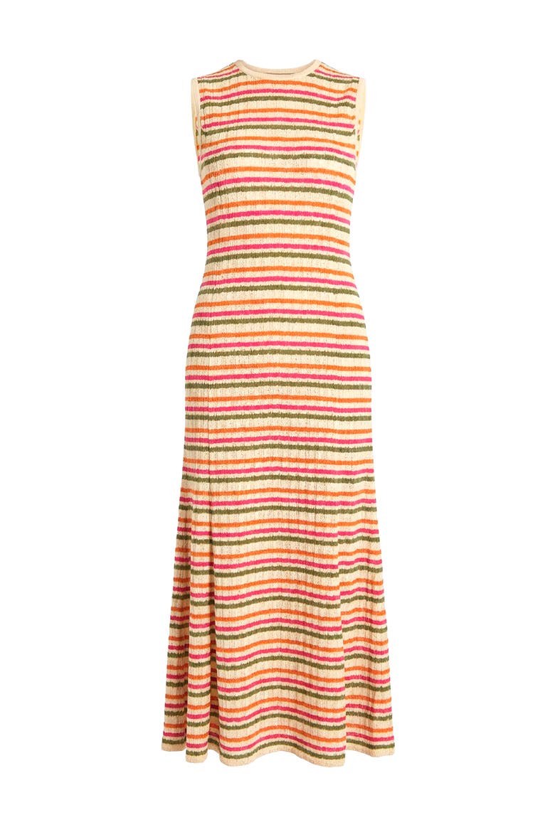 Sleeveless Striped Knit Maxi Dress, Alternate, color, Multicolor-Ivory