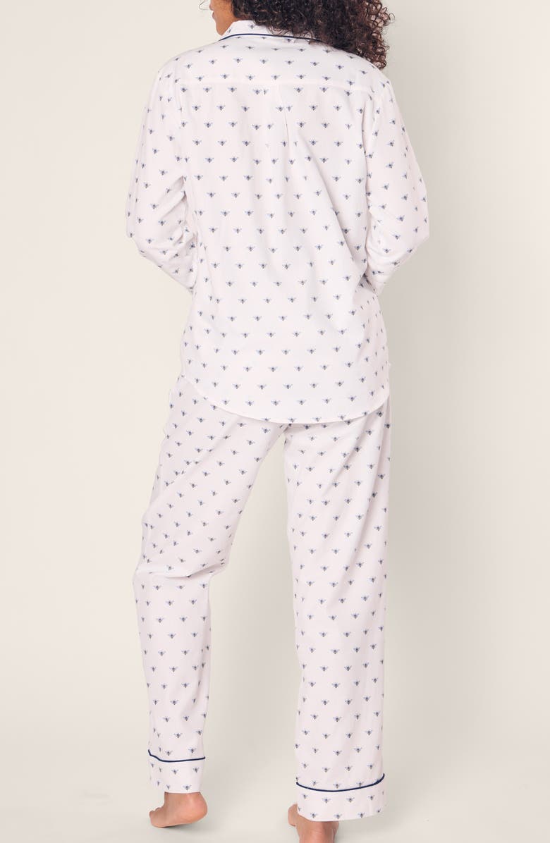 Petite Plume Buzzin' Cotton Twill Pajamas, Alternate, color, White