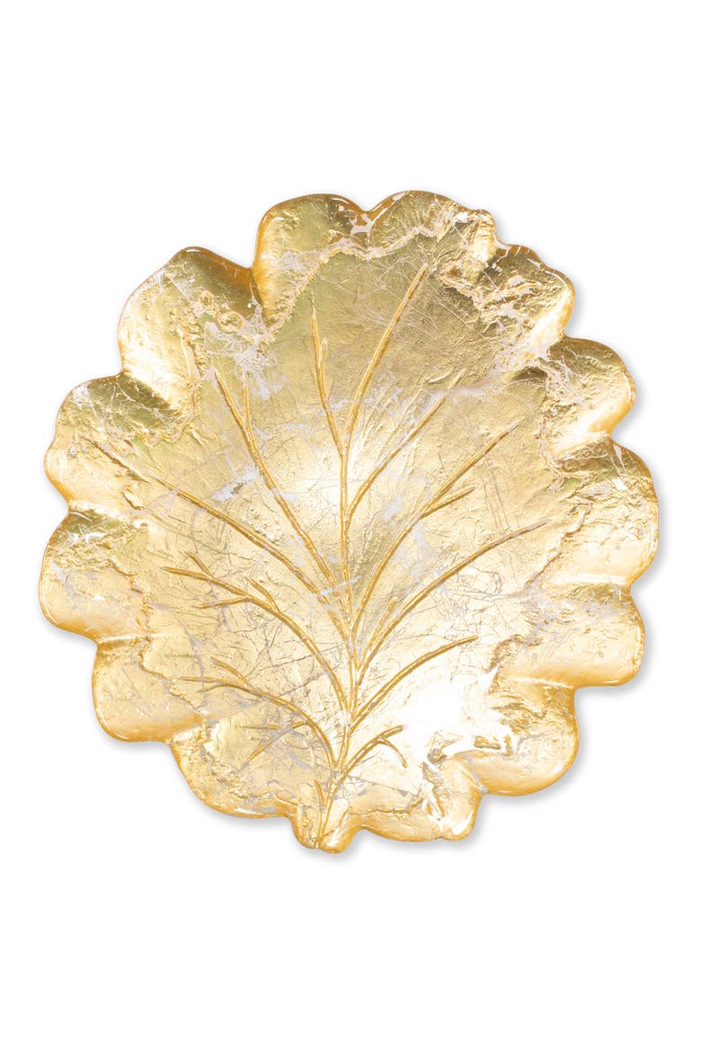 Moon Glass Leaf Platter, Main, color, GOLD