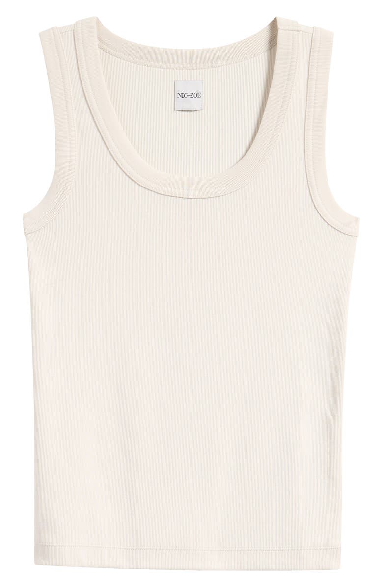 NIC+ZOE Perfect Knit Rib Scoop Neck Tank, Alternate, color, Coconut