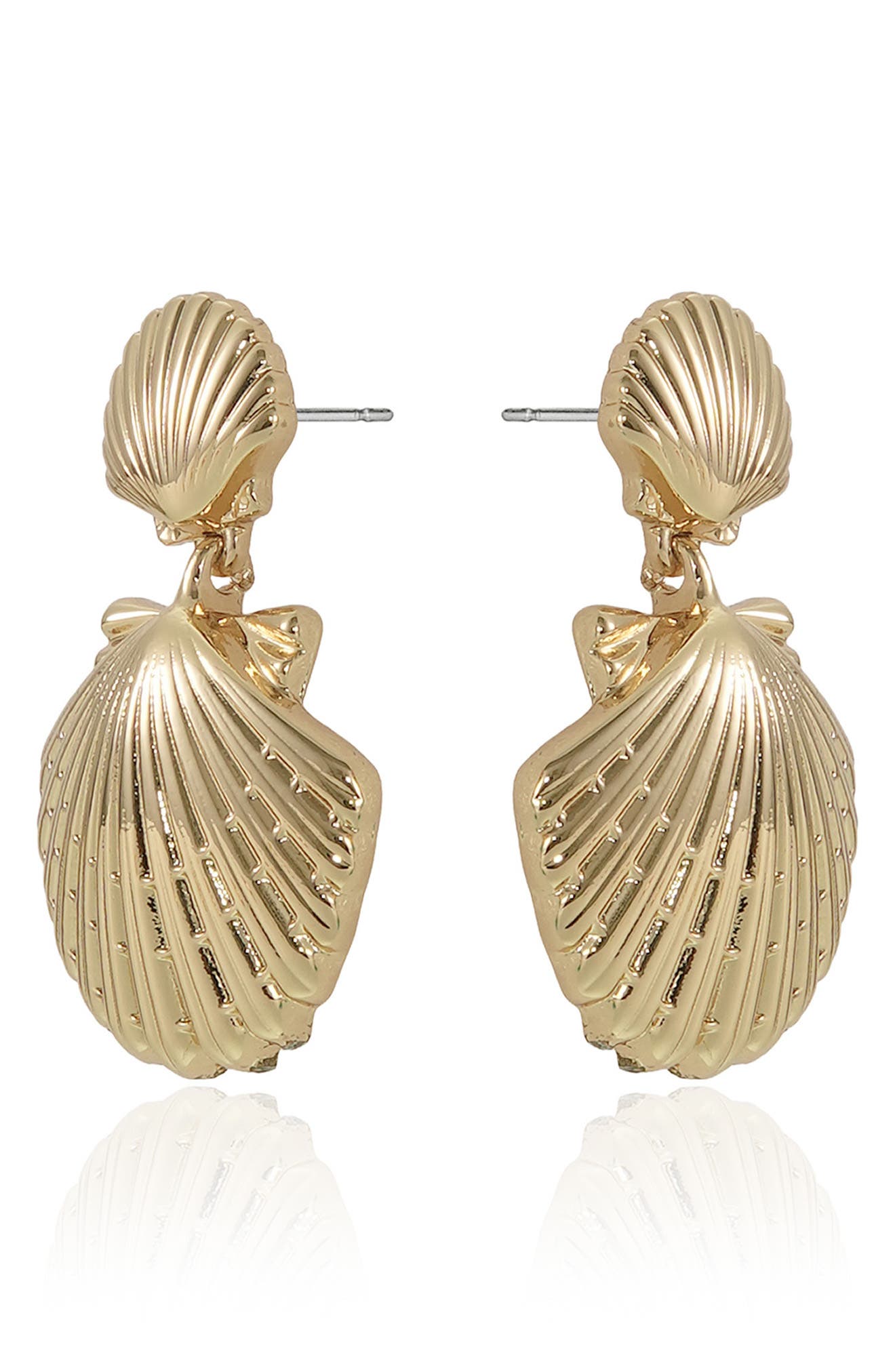 Ettika Double Scallop Shell Drop Earrings (Women) | Nordstromrack