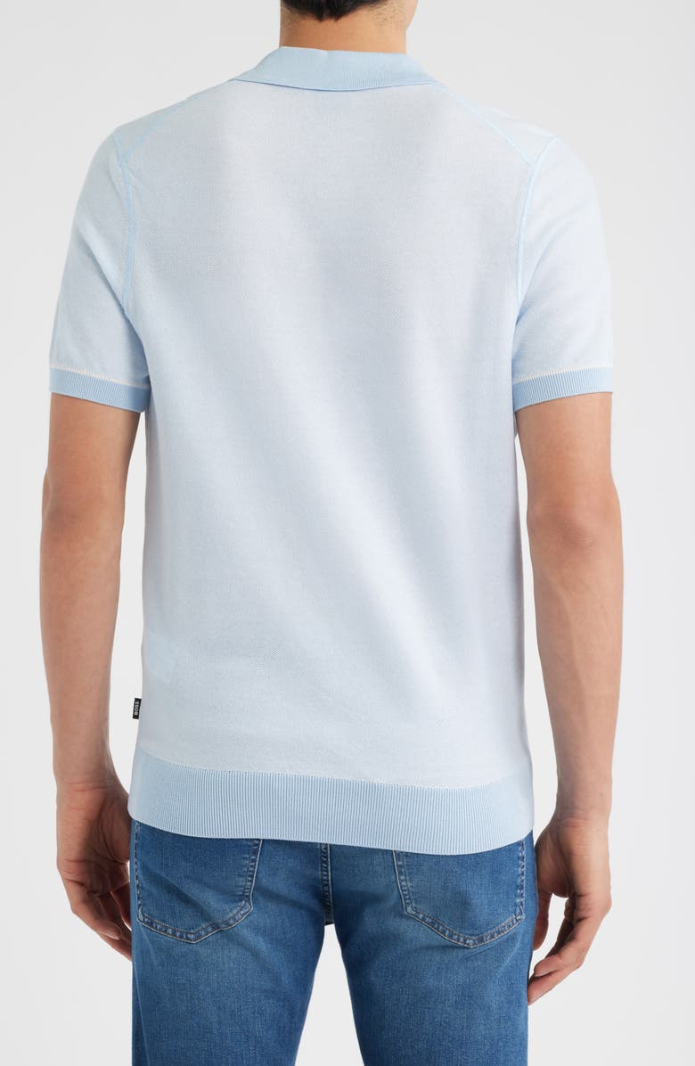 BOSS Jianluca Johnny Collar Polo, Alternate, color, Light/ Pastel Blue