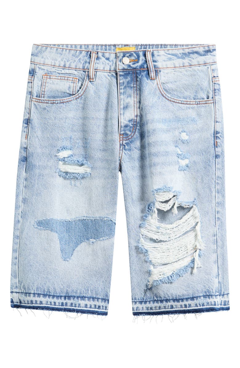 DIET STARTS MONDAY Rip & Repair Denim Shorts, Alternate, color, Indigo