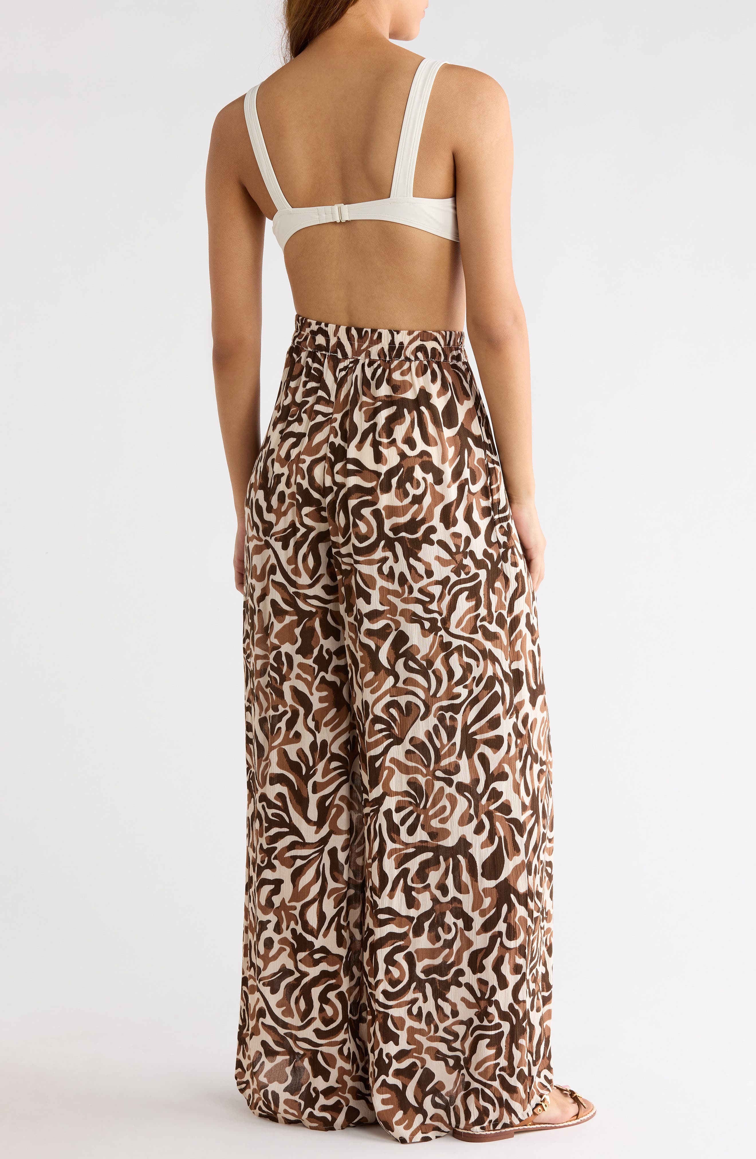 Print Wide Leg Pants - image 2