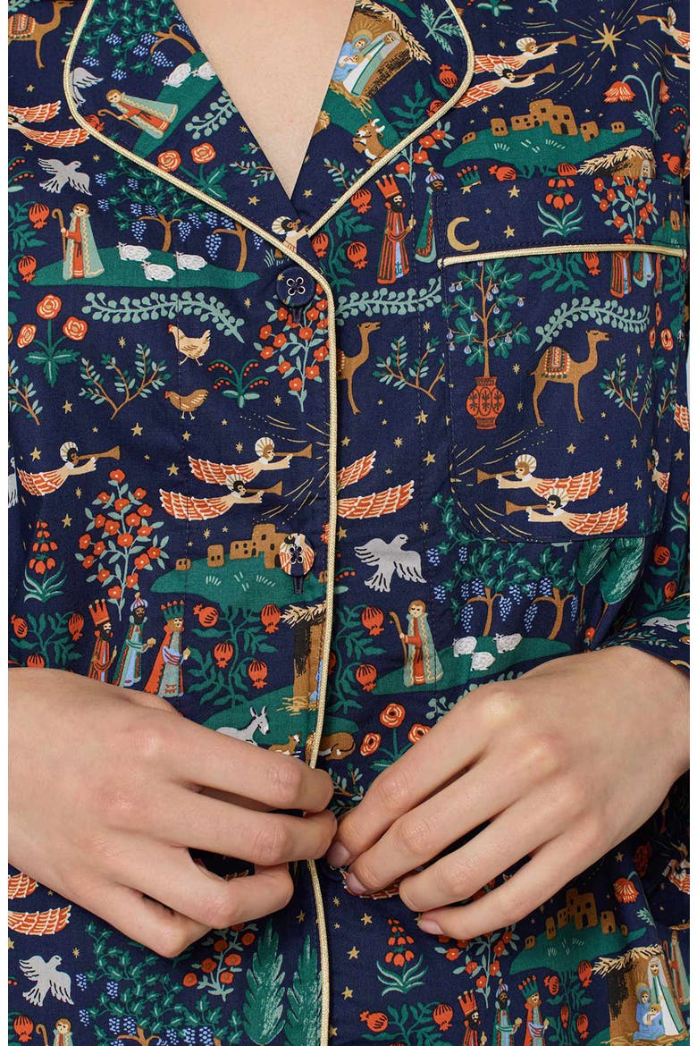 Print Organic Cotton Pajamas, Alternate, color, NATIVITY