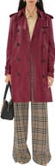 Burberry Mid-length Leather Kensington Trench Coat