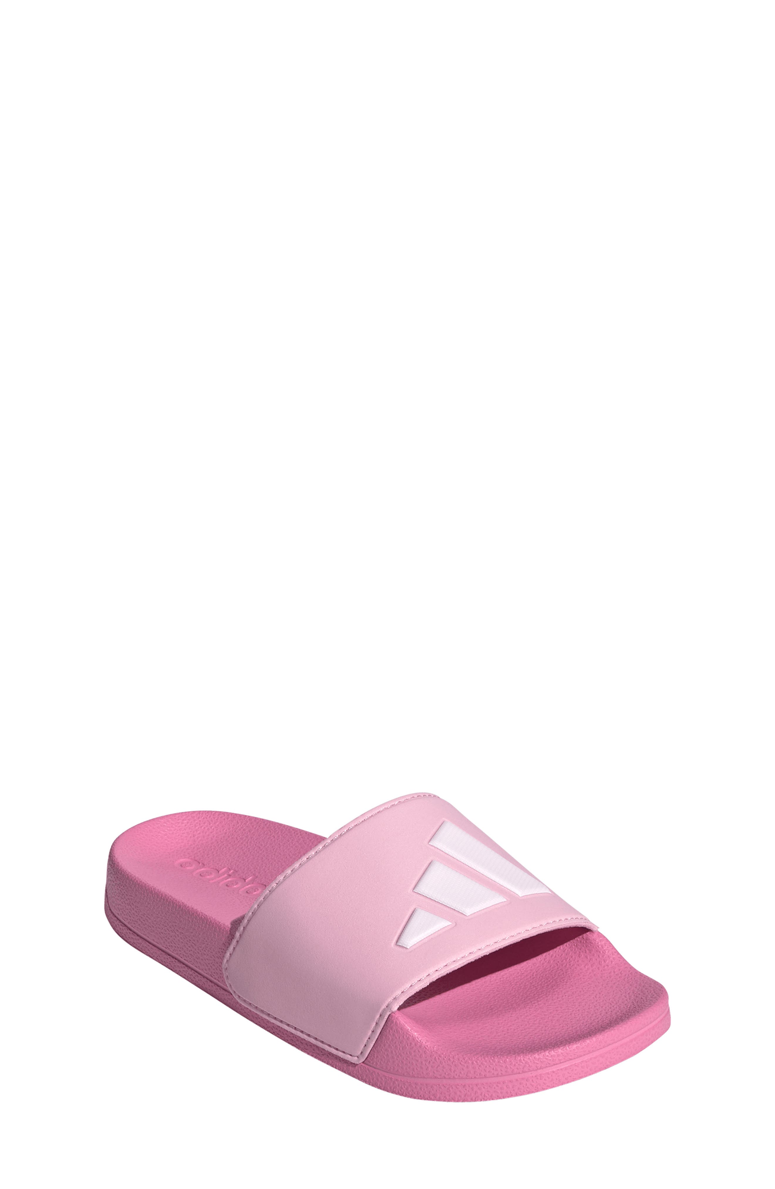 adidas Kids' Adilette Slide Sandal, Main, color, Pink/ White/ Clear Pink