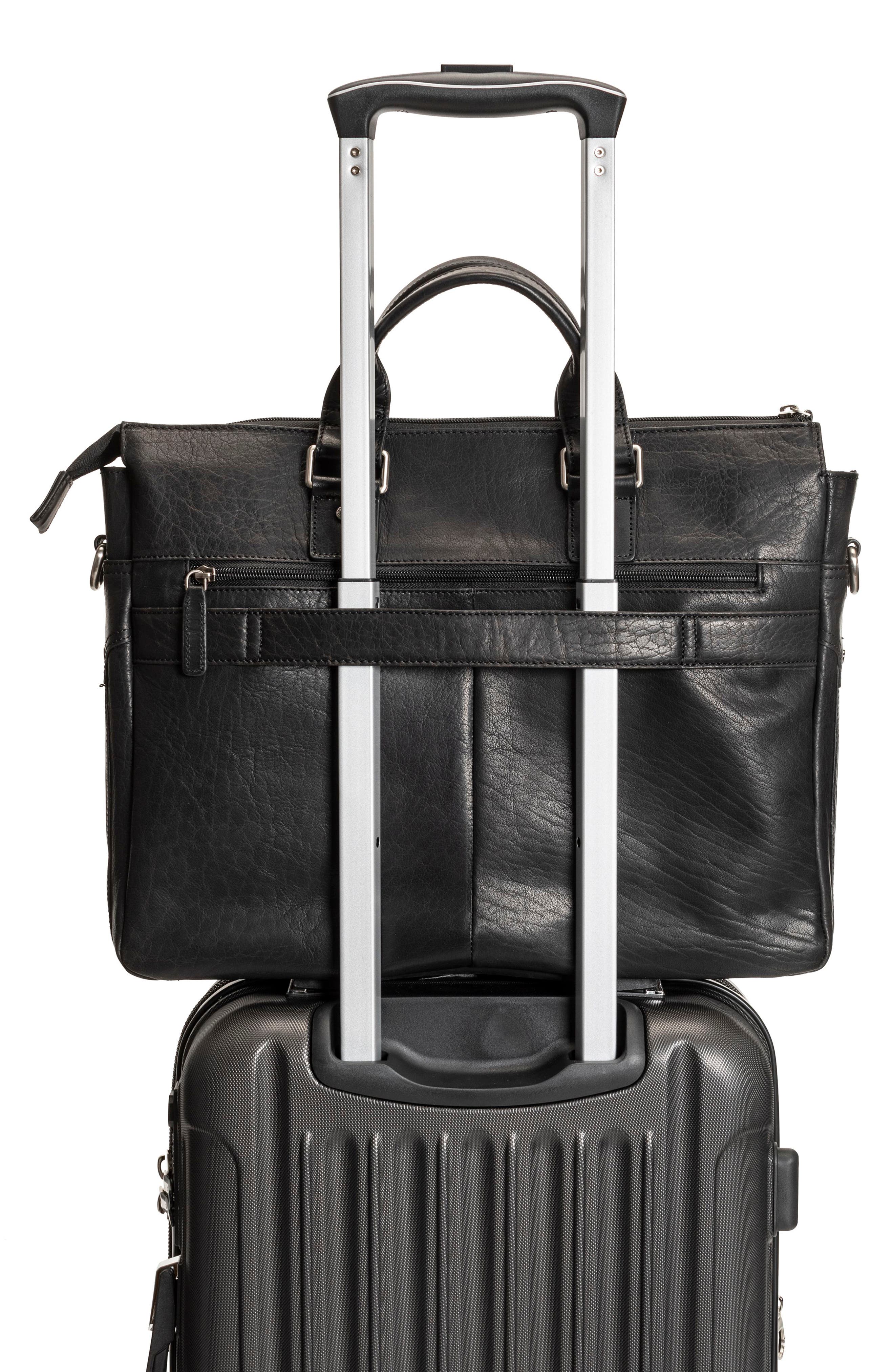 Mancini Leather Briefcase, Alternate, color, Black