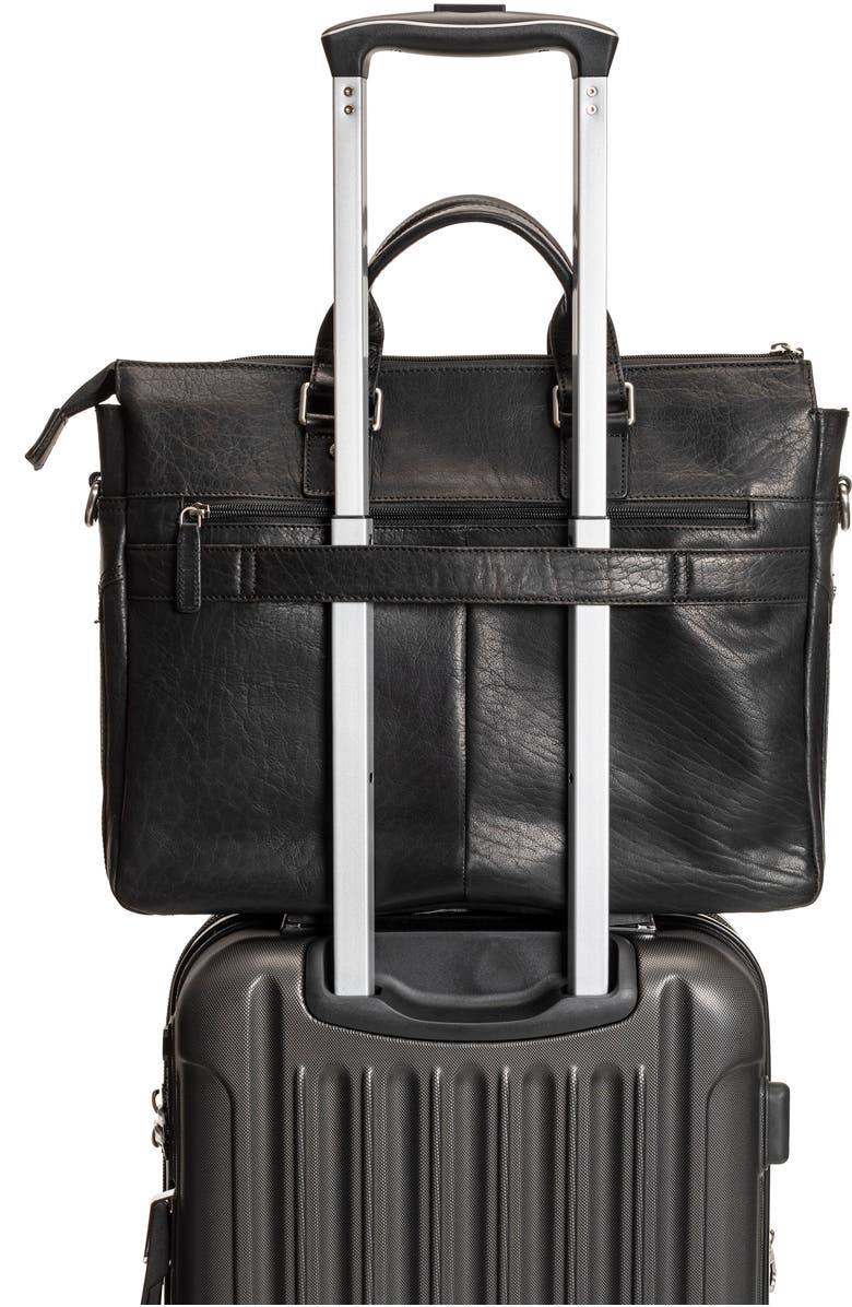 Mancini Leather Briefcase, Alternate, color, Black