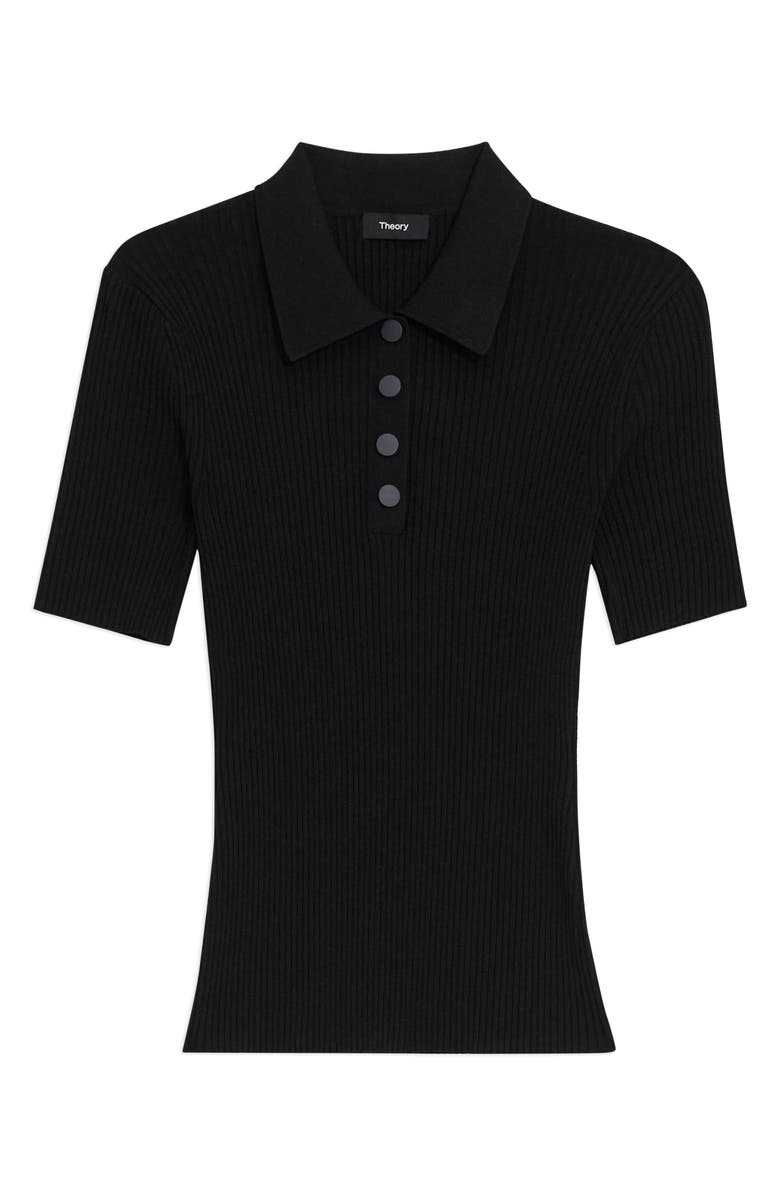 Theory Rib Sweater Polo, Alternate, color, Black
