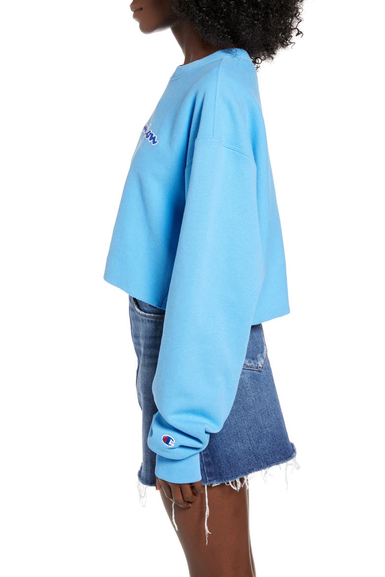Reverse Weave® Crop Sweatshirt, Alternate, color, ACTIVE BLUE