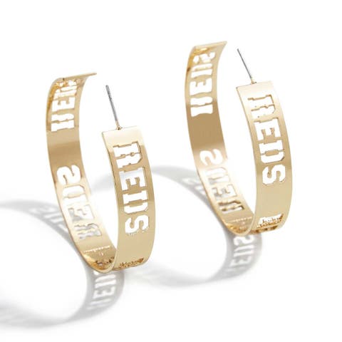 x Baublebar Cincinnati Reds Large Cutout Hoop Earrings