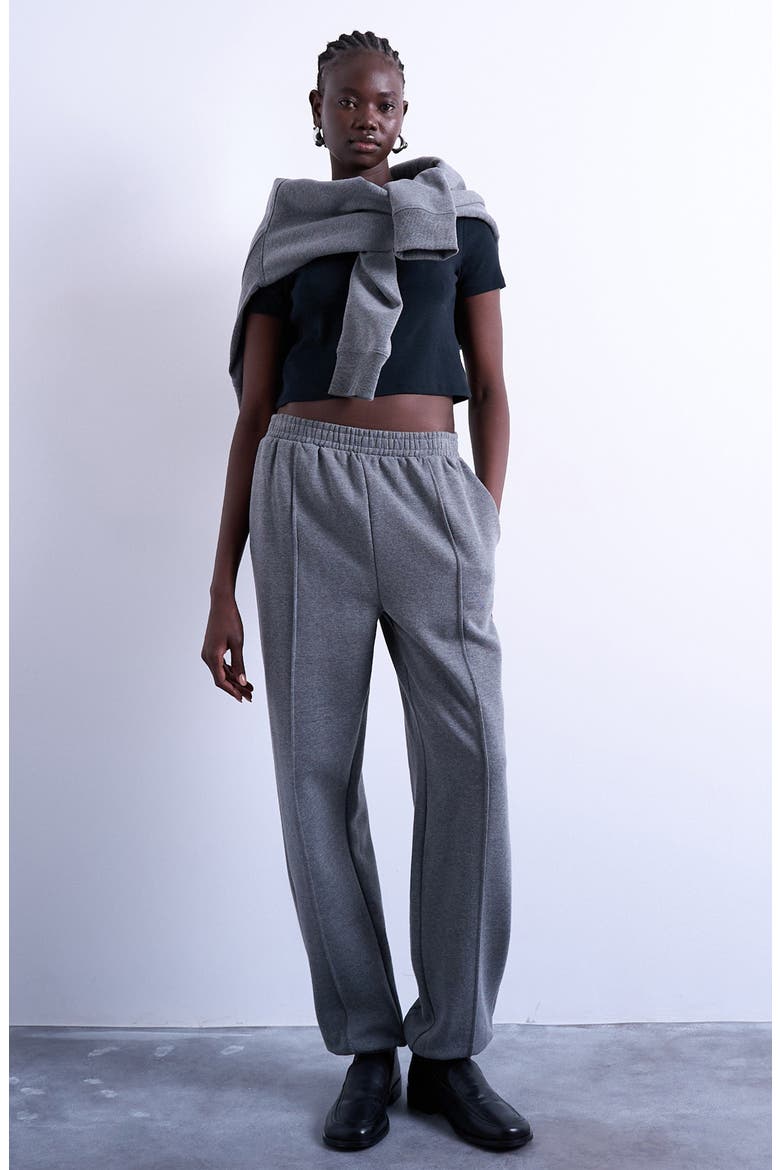 Pintuck Joggers, Alternate, color, GREY