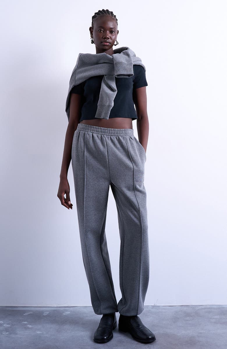 Topshop Pintuck Joggers, Alternate, color, Grey