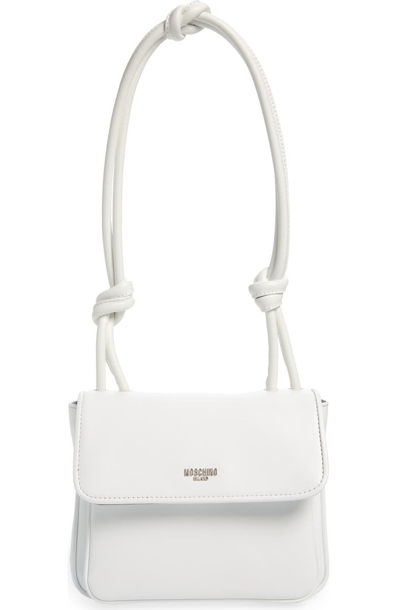 Moschino Knotted Strap Leather Shoulder Bag, Main, color,