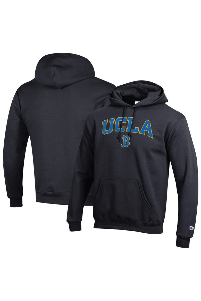 Men's Champion  Black UCLA Bruins Arch Over Logo Pullover Hoodie, Main, color, Black