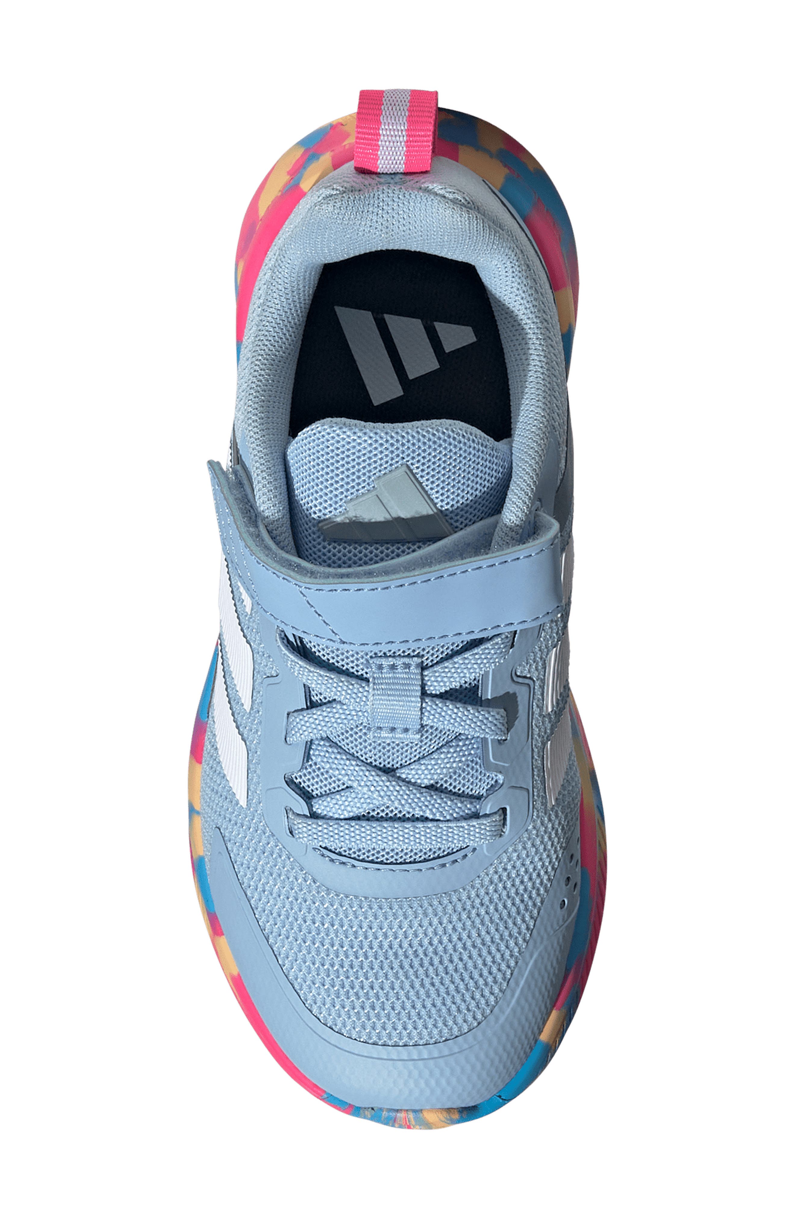 adidas Kids' Fortarun 4.0 Running Shoe, Alternate, color, Glow Blue/ Grey Met./ Pink