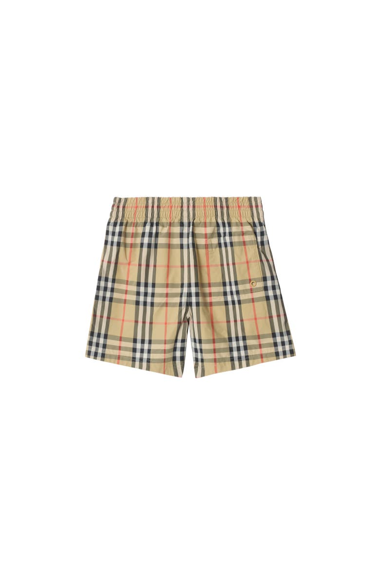 Burberry Check Swim Shorts, Alternate, color, Sand Beige