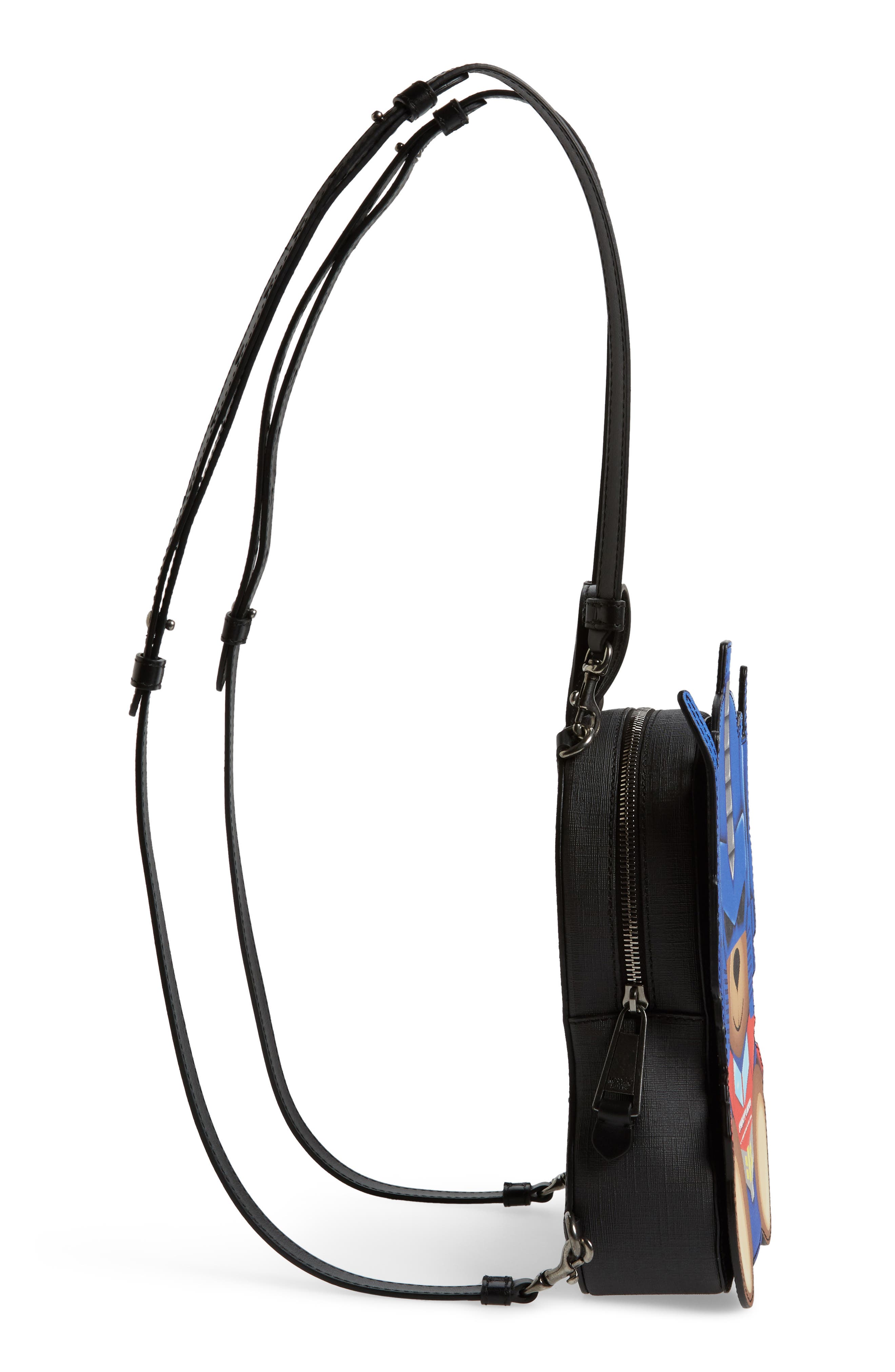 Transformer Bear Faux Leather Backpack, Alternate, color, BLUE MULTI