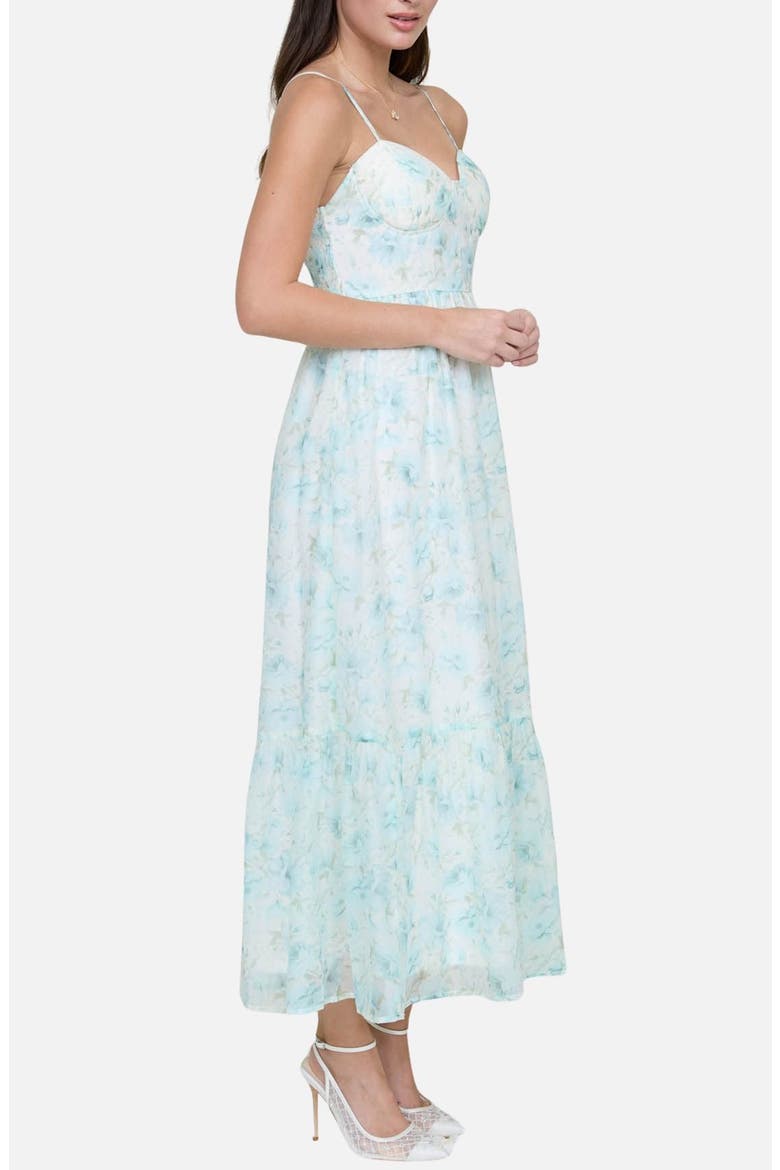 Floral Print Chiffon Party Dress, Alternate, color, MINT MULTI
