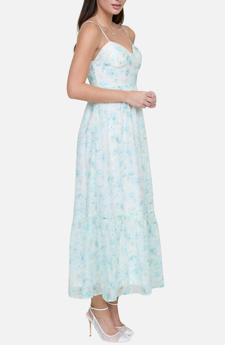 Blu Pepper Floral Print Chiffon Party Dress, Alternate, color, 