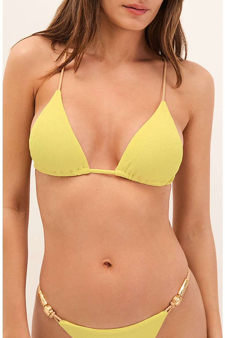 Nancy T-Back Triangle Bikini Top, Main, color, LEMONADE