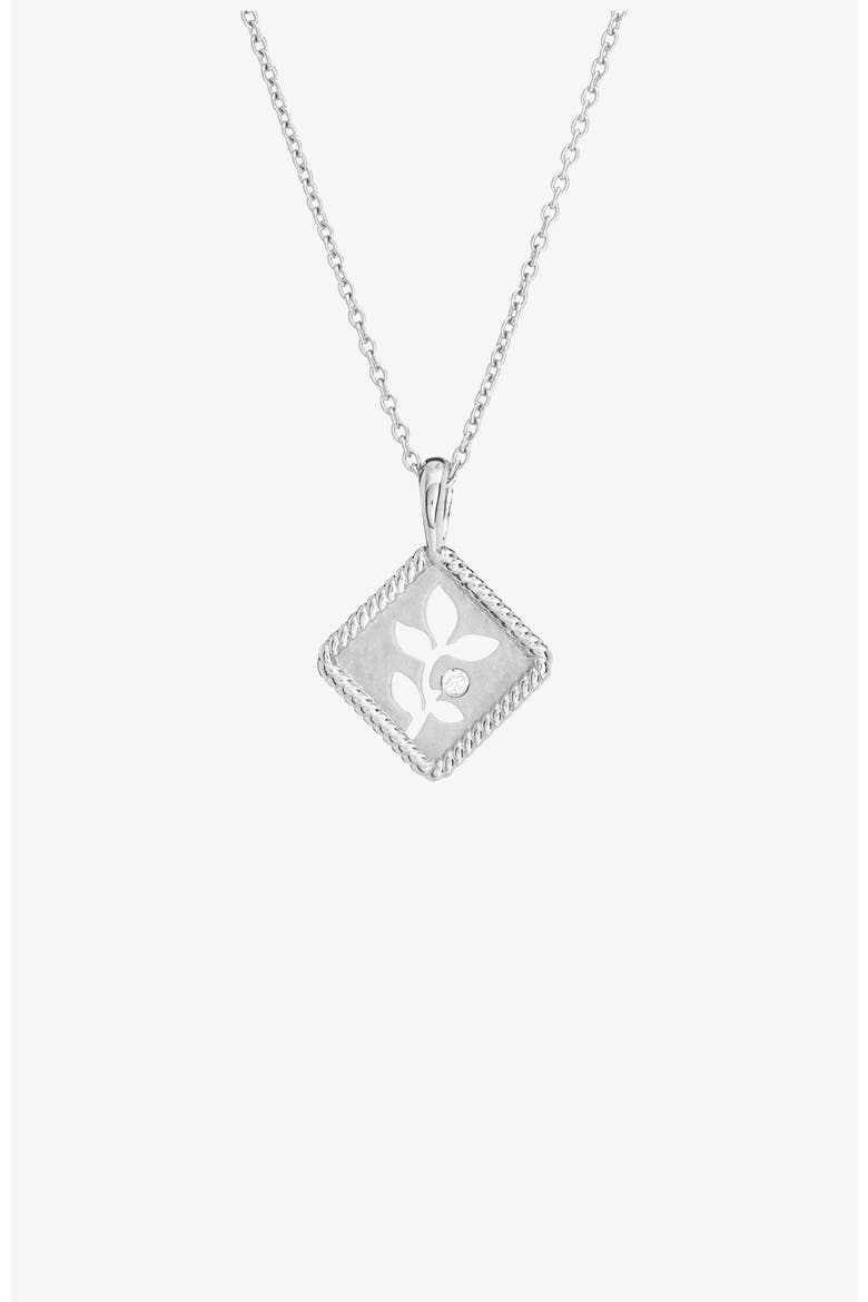 Olive Leaf Pendant Necklace, Main, color, Sterling Silver