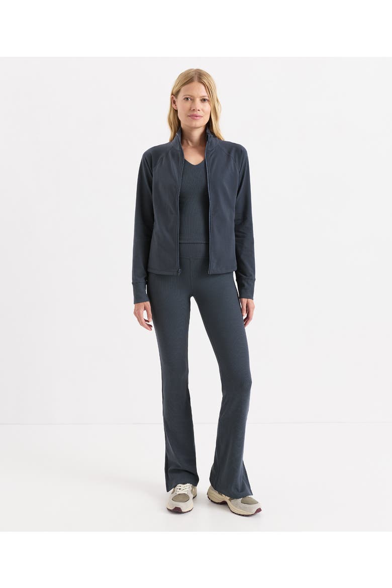 On The Go-To Slim Zip Up Jacket Made with Organic Cotton, Alternate, color, Steel Blue
