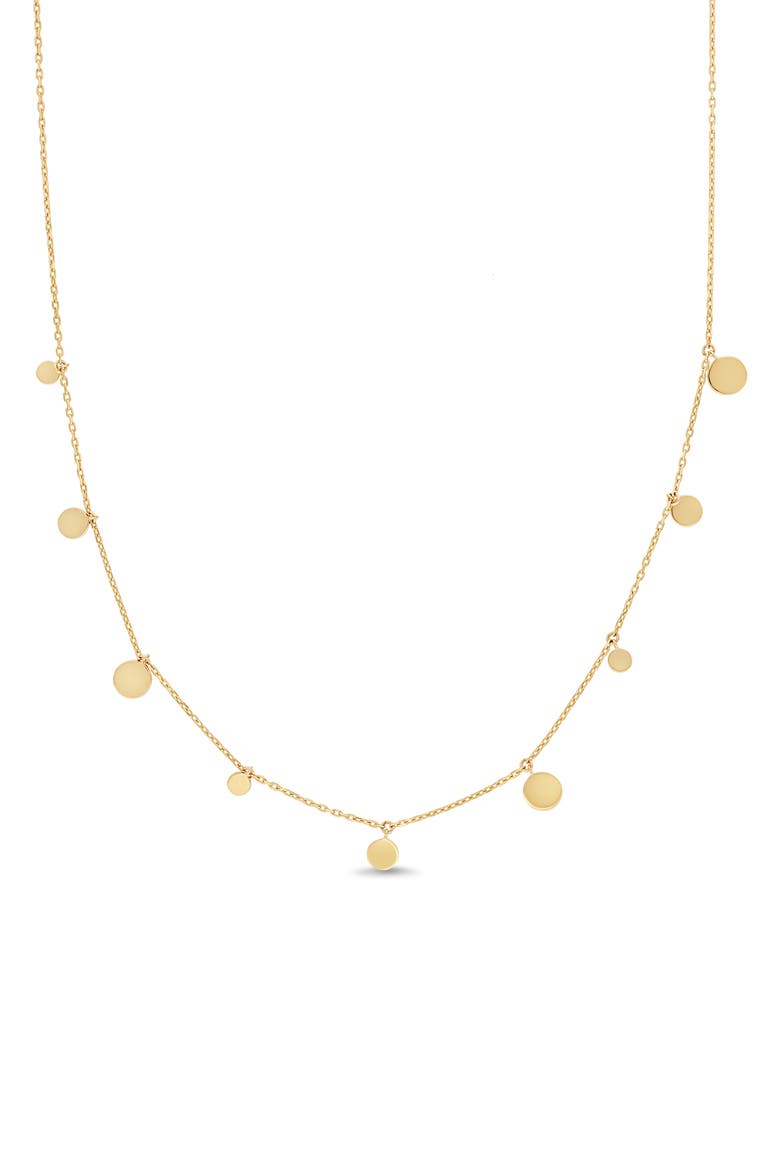 14K Yellow Gold Disc Charm Necklace, Main, color, 14K YELLOW GOLD
